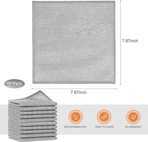SINLAND Multipurpose Wire Dishwashing Rags Non-Scratch Cleaning Cloths Double-Sided Mesh Metal Wire Cleaning Cloth for Dishes Sinks Counters Stove...