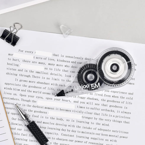 Whiteout Correction Tape, Easy To Use Applicator for Instant Corrections Correct Wrong Writing At Any Time, For school, Office (12pack, 5M/196" x ...