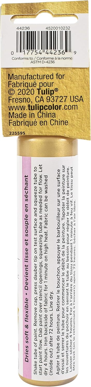 TULIP Soft 44236 Sfpt Opstk Fabric Paint Dauber Gold 1Oz, As Detailed...