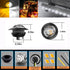 10Pcs Dual Color 3/4" Round LED Marker Lights,White to Amber Waterproof Front Rear Signal Running Tail Lights,Trailer Marker Clearance Lights for ...