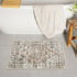 Uphome Boho Bathroom Rugs, Distressed Farmhouse Khaki Bath Mat, Comfy Velvet Small Bath Rugs Non Slip Washable, Vintage Oriental Toilet Rug for Si...