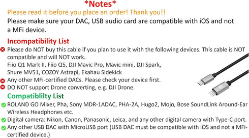 Ultra Tough & Durable iOS 15 to MicroUSB OTG Pro Cable 15cm 0.5ft for iPhone 13 Pro Max Mini,11,12, Chord Mojo2 Hugo2 Pha3 Fiio Q1 HiFi Oppo HA2 K...