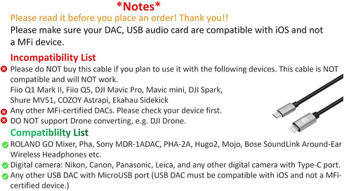 Ultra Tough & Durable iOS 15 to MicroUSB OTG Pro Cable 15cm 0.5ft for iPhone 13 Pro Max Mini,11,12, Chord Mojo2 Hugo2 Pha3 Fiio Q1 HiFi Oppo HA2 K...