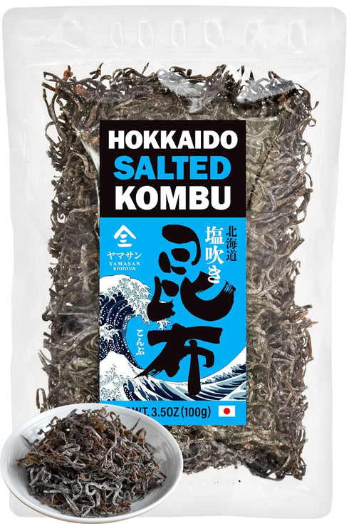 chaganju Kombu Salted -Hokkaido seaweed 100%, No Chemical Additive, Japanese traditional superfood "Shio Kombu"- 100g(3.5Oz)...