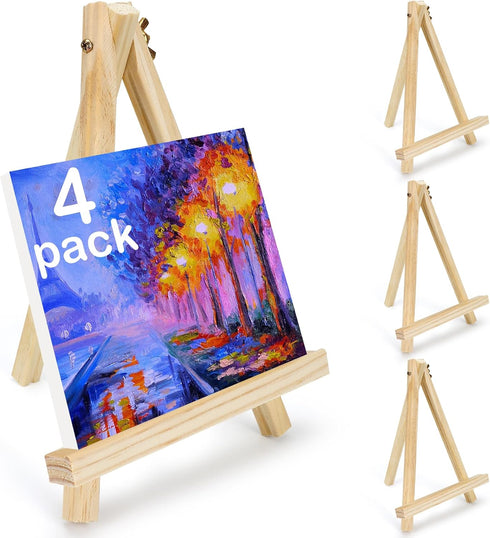 Easel Stand for Sign, 4 Pcs 9 Inches Table Top Easel for Painting, Easel for Artist Adults Students (4)...
