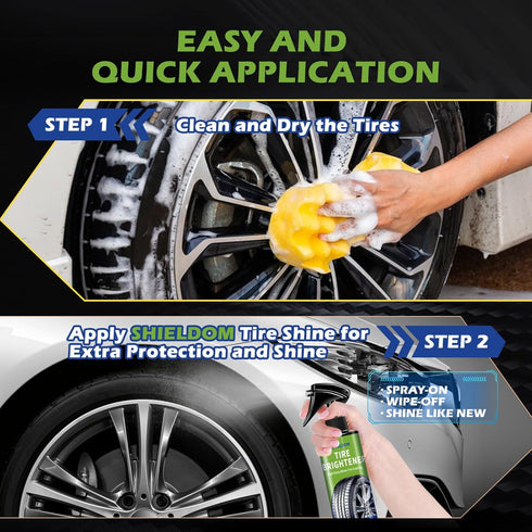Tire Shine Spray Car Tire Dressing Tire Wet Black Magic Tire Brightener Tyre Coating Shine for Tires With Applicator Pad High Gloss for Vehicles, ...