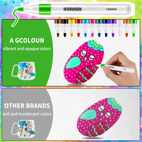 12 Colors Acrylic Paint Marker Pens for Rock Painting...