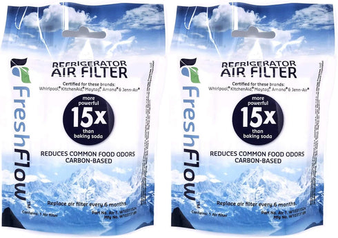 Fresh Flow W10311524 Air Filter Cartridge for Whirlpool Refrigerator's 2-Pack...