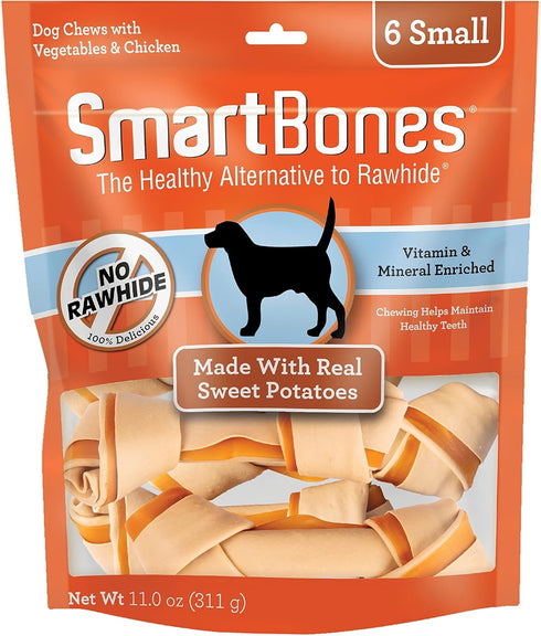 SmartBones Sweet Potato Dog Chews, Rawhide-Free Dog Chews Made With Real Meat and Vegetables, 6 Small...