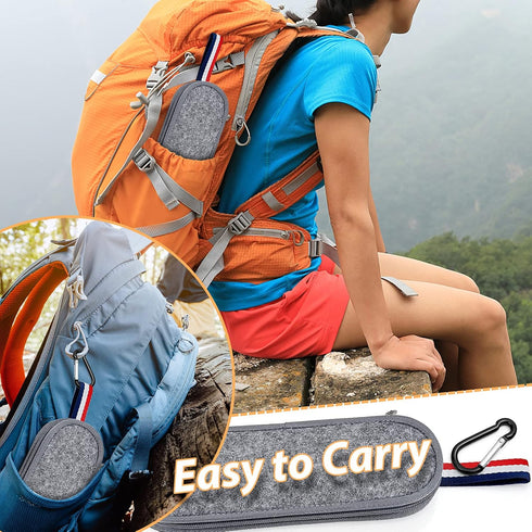 Matte Black Travel Utensils Set, E-far 8-Piece Metal Travel Silverware Portable Camping Reusable Cutlery Flatware Set Includes Knife, Fork, Spoon,...