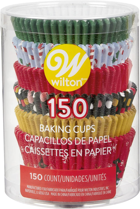 Wilton Christmas Assortment Baking Cupcake Cases Cups - 150 pack...