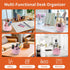 Desk Pencil Pen Holder, 5 Slots 360°Degree Rotating Pencil Pen Organizers for Desk, Desktop Storage Stationery Supplies Organizer, Cute Pencil Cup...