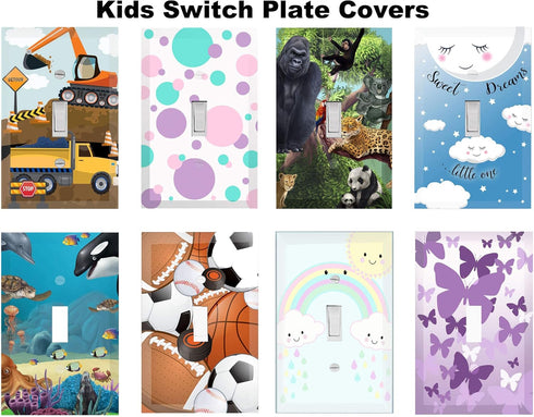 Truck Boys Room Light Switch Cover Plate Kids Decorative Tractor Nursery Teen Toddler Room Decor Bedroom Bathroom Playroom (Construction Truck)...