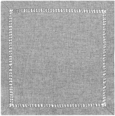 Grelucgo Set of 4 Handcrafted Solid Dark Gray Color Cocktail Napkins, Double-Hemstitched (12 x 12 Napkins (Set of 4))...
