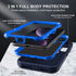 for iphone XR Case, Military Grade 3 in 1 Heavy Duty Shockproof/Drop Proof/Dust Proof Case with 2Pcs Tempered Glass Screen Protector (Navy Blue)...