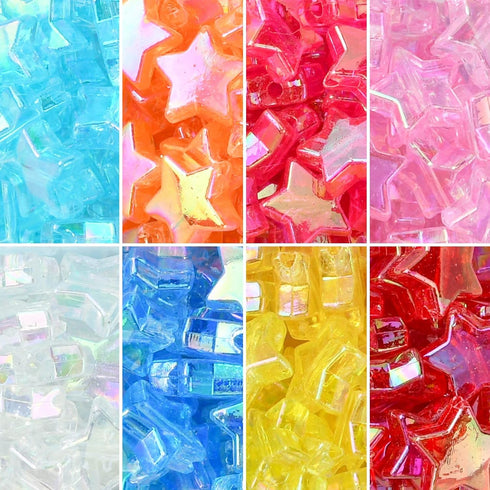 LiQunSweet 280 Pcs 8-Colors Transparent Acrylic Star AB Color Spacer Beads Charms Kit for DIY Jewelry Craft Making Necklace Bracelet Supplies - 10...