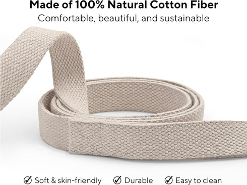5FT Ultra-Durable Cotton Webbing Dog Leash | 60" Length Natural Cotton Strap with Strong All-Metal Hook | Soft & Skin Friendly, Lightweight, and C...