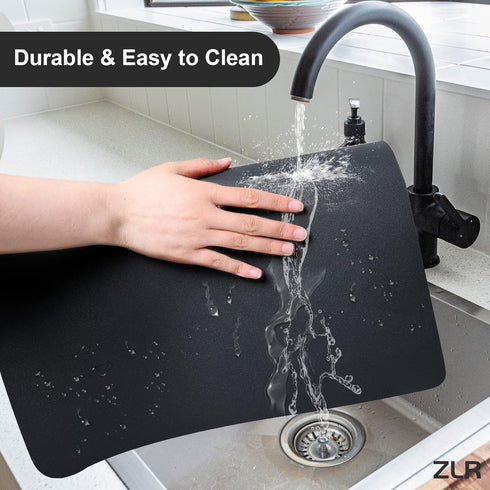 Abosrbent Dish Drying Mat for Kitchen Counter - Easy to Clean Non Slip Coffee Mat for Countertop - Multiple Usage Coffee Bar Accessories for Espre...