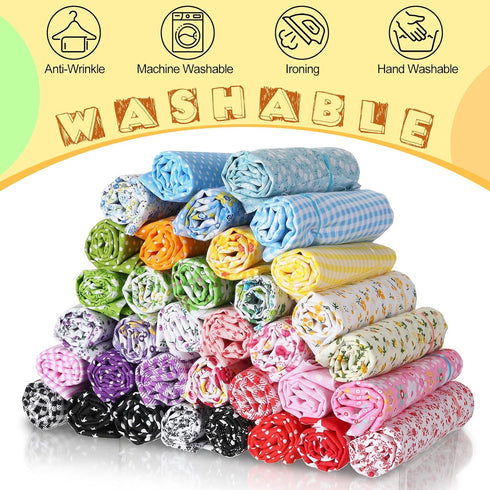 Macarrie 35 Pcs 100% Cotton Fabric Quilting Patchwork Fabric Fat Quarter for Sewing Quilting Squares Fabric Bundles Floral Printed Sewing Supplies...