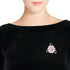 AeraVida Charming and Stylish Vibrant Pink Simulated Quartz Lotus Flower Brooch Pin...