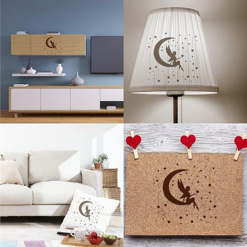 GORGECRAFT Moon Goddess Logo Stencil Reusable Star Wall Painting Template Large 11.8x11.8 Inch DIY Home Signs for Painting on Wood, Scrapbook, Wal...