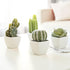 MyGift Set of 4 Assorted Miniature Artificial Succulent & Cactus Plants in White Cube-Shaped Pots...