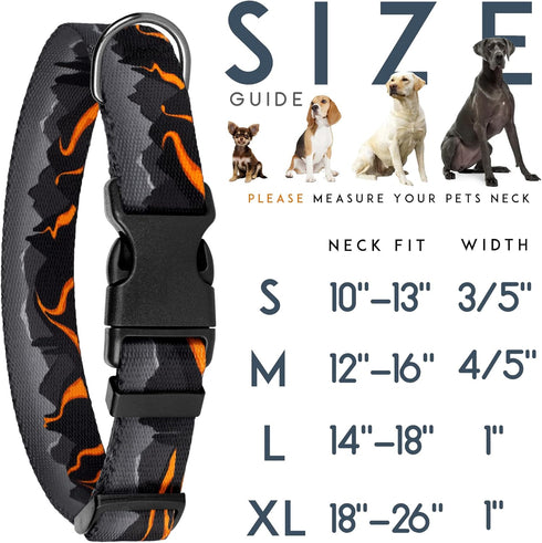 Nature Dog Collar Travel Pattern Adjustable Nylon Pet Collars for Small Medium Large Dogs Puppy Designer Print (Hawaii, Neck Fit 10"-13")...