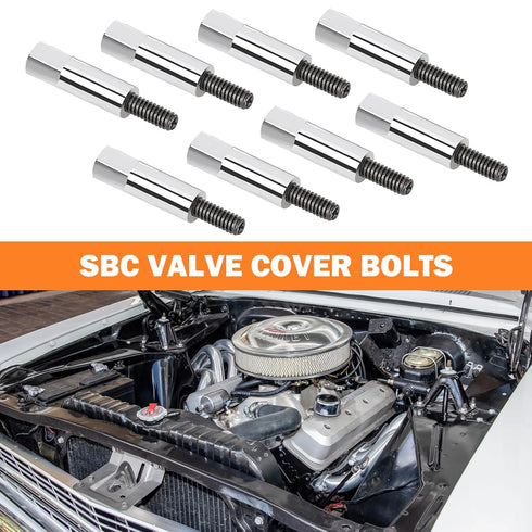 Valve Cover Bolts Kit Compatible with Chevy 350 283 305 327 383 SBC Valve Covers Bolt Studs Small Block Chrome Steel Valve Covers with Black Oxide...