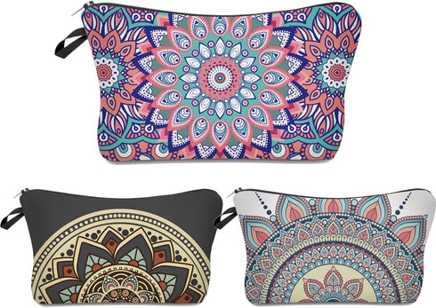 Deanfun Roomy Cosmetic Bag,3 piece Set Waterproof Travel Toiletry Pouch Makeup with Zipper (Mandala 1)......