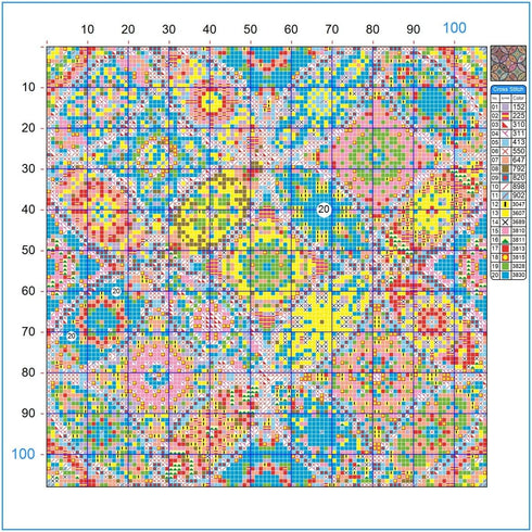 ARAZADR Counted Cross Stitch Kits Preprinted Mandala Embroidery Needlepoint Kits for Beginners Adults and Kids, 11CT 3 Strands DIY Cross-Stitch Ki...