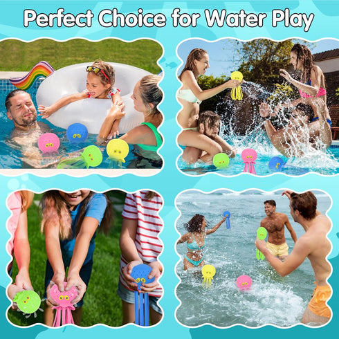 Octopus Water Pool Toys for Toddlers Water Bombs Splash Balls for Kids Summer Bath Swimming (Octopus4PCS)...