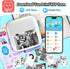 HuiJuKeJi Mini Sticker Printer with RGB Light Pocket Inkless Thermal Printer for iOS&Android, 9 Rolls Thermal Paper?5 Color Pens, Bluetooth Smart ...