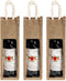 Peohud 3 Pack Burlap Wine Bottle Bags, Jute Wine Gift Bag with Window and Handle, Reusable Wine Carrier Tote Bags for Wedding Birthday Party Chris...