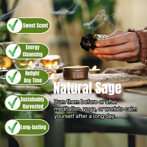 White Sage Mix Smudge Sticks 3 Pack for Cleansing, Meditation, Yoga, and Smudging | Cedar, Rosemary, Eucalyptus, & Juniper (White & Juniper)...