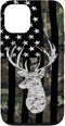 Deer Hunting Camouflage American Flag Whitetail Buck USA Case for iPhone 12/12 Pro...