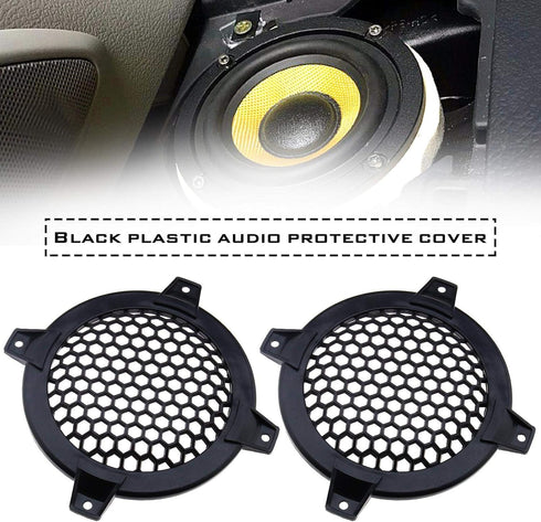 SING F LTD 4 Inch Car Speaker Grill Cover Guard Protector Plastic Mesh Protective Case Black Circle Subwoofer Net Covers Pack of 4...