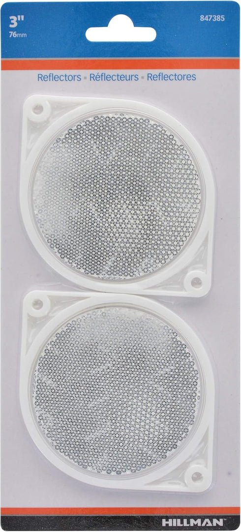 Hillman Adhesive Reflector Clear (3") 2 Piece...