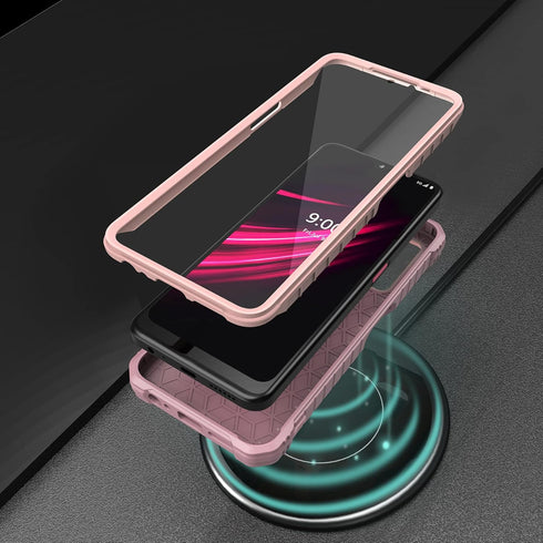 ExoGuard for T-Mobile REVVL V Plus 5G Case, Rubber Shockproof Full-Body Cover Case Built-in Screen Protector and Kickstand Compatible with T-Mobil...