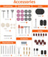 HARDELL Rotary Tool Accessories, 227pcs Power Rotary Tool Accessories Kit, 1/8"(3.2mm) Diameter Shanks, Universal Fitment for Easy Cutting, Polish...