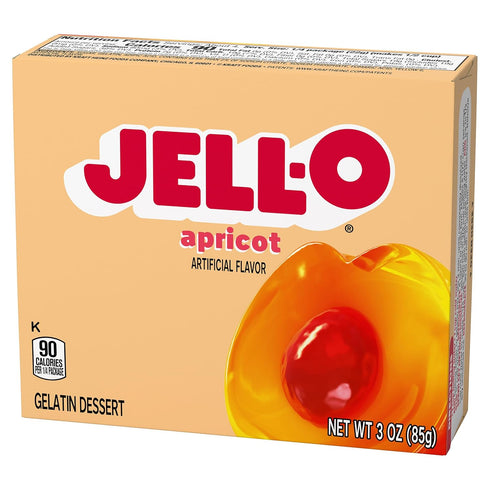 Jell-O Instant Gelatin Dessert Mix, Apricot Flavored Gelatin, No Artificial Sweeteners & No High Fructose Corn Syrup, Fat Free, 3-Ounce Box (Pack ...