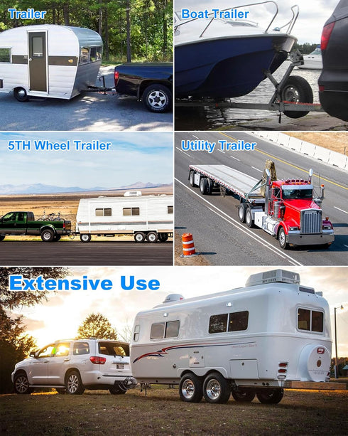 6FT Trailer Brake Away Cable, Trailer Breakaway Safety Cable Spring Towing Coiled Wire for RV Trailer Emergency Camper Breakaway Switch...