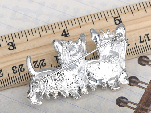 Alilang Cute Black White Shih Tzu Terrier Dog Puppy Love Enamel Cartoon Furry Animal Brooch Pin...