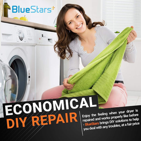 WE1M652 Dryer Timer Control Knob with UPGRADED Metal Ring Replacement Part by BlueStars - Exact Fit for Hotpoint & GE Dryers - Replaces 1264289 AP3995164 PS1482196 AH1482196