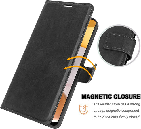 for Galaxy A42 5G Case Wallet Black Leather Flip Folio Case for Samsung A42 with Card Slots Kickstand Magnetic Closure Ultra Slim Shockproof Prote...