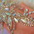 Exquisite Uniquely Pure Handmade AB Colour Bright Crystal Patches Sew-on Rhinestones Applique with Stones Sequins Beads for Wedding Dress DIY Manu...