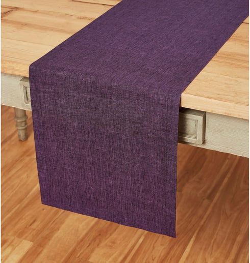 Solino Home Linen Table Runner 36 Inches - 100% Pure Linen Grape Table Runner 14 x 36 Inch Ideal for Dresser and Coffee Tables - Summer, Fall, Hal...