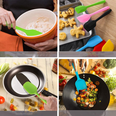 Silicone Spatulas, 3-Piece Set, Heat Resistant Non-Stick Spatula Rubber Scraper Spatulas Spoon, Silicone Kitchen Utensils, Baking Utensils Scraper...