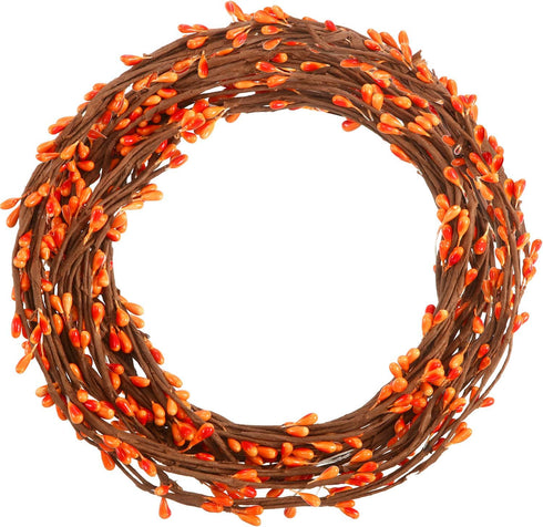 WILLBOND 64 Feet Ply Pip Berry Garland for Christmas Winter Indoor Outdoor Decor Head Wreaths Wedding Crowns(Orange,30 Packs)...