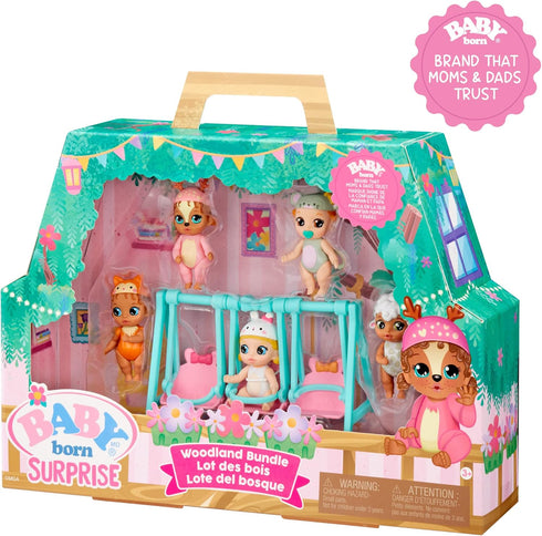Baby Born Surprise Mini Babies Woodland-Themed Bundle - Value Playset with 5 Collectible Mini Baby Dolls, for Kids Ages 3 and Up...
