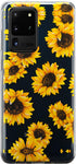 Flower Case for Samsung Galaxy S20 Ultra (6.9"), Floral Pattern Clear Slim Girly Design, Shockproof Protective Hard PC Back with Soft TPU Bumper P...